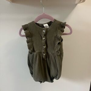 Kate Quinn Sage Green Ribbed Romper